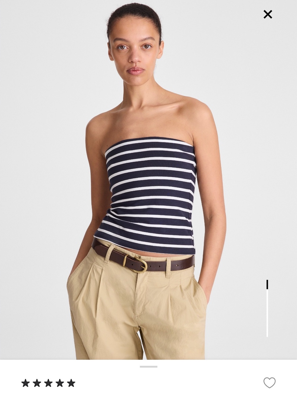 Madewell Knit Tube Top Navy Medium $38 Sold out